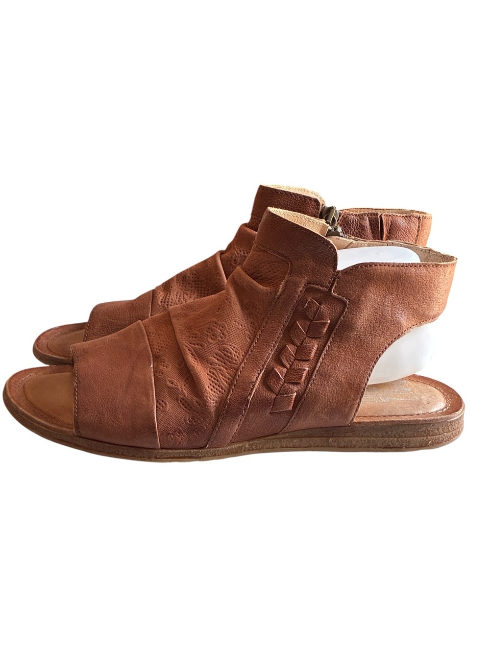 Miz Mooz Flaire Leather Open Toe Sandals Cognac Wide EU42 US 11 - Picture 3 of 10
